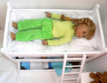 Doll size bunkbeds with trundle bed