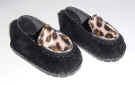 Animal print loafers in tan and black