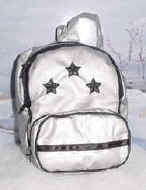 Silver play backpack with stars