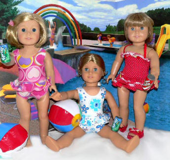 american girl doll bathing and beach suits