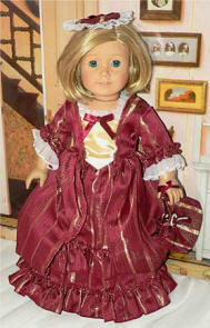 red colonial dress for your american girl doll