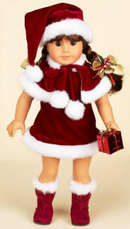 Santas elf holiday doll costume fits American Girl & 18" dolls
