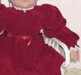 Sweetheart Red Velvet Frock on a doll