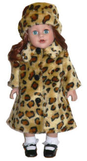 doll 18 inch leopard coat