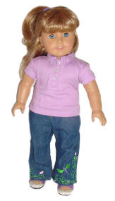 Kirsten american girl doll wearing Shirt and Jeans