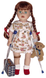 child with cancer but using doll for support