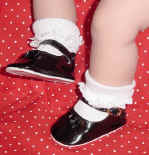 Black Mary Jane doll shoes for Lee Middleton