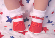 Red Mary Jane doll shoes