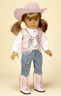 Pink western cowgirl doll outfit