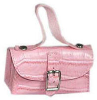 Pink faux crocodile fashion purse for dolls