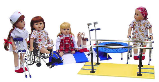 disabled dolls help children with difficult physical therapy
