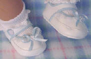 Lee Middleton doll shoes with blue trim