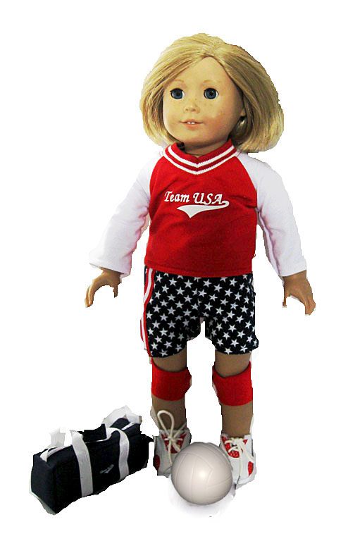 Dress Along Dolly Gymnastics Doll Outfit & Mat American Girl 18 Dolls 2  Pieces