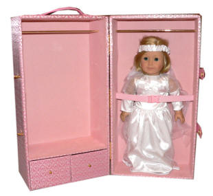 pink heart trunk fits american girl kit inside